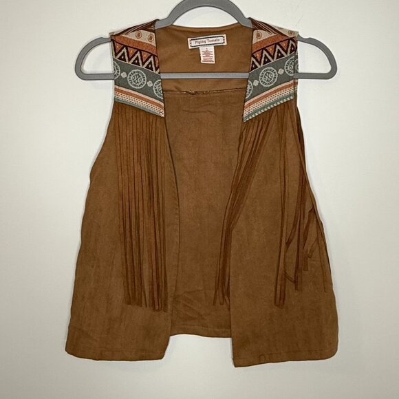 Flying Tomato Southwestern Vest‎ with Fringe Womens Small Westerngirl Cowgirl - Picture 1 of 6